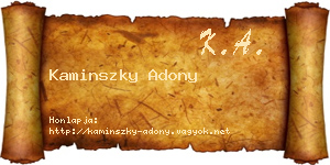 Kaminszky Adony névjegykártya